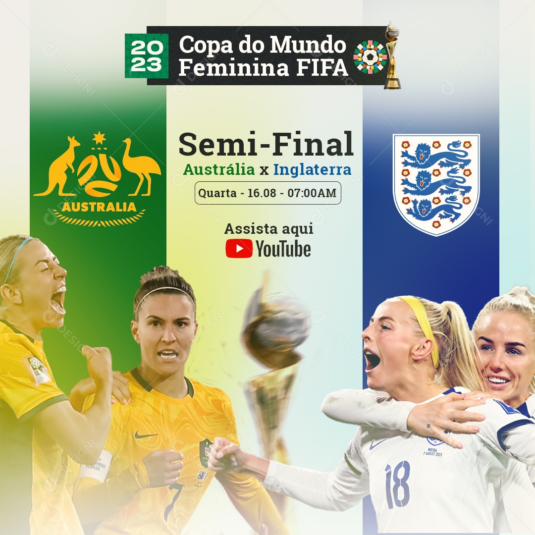 Social Media Futebol Feminino Copa Do Mundo PSD Editável