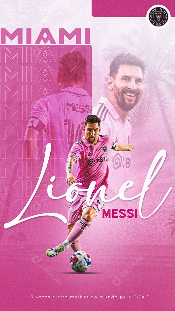 Social Media Story Futebol Jogador Lionel Messi PSD Editável