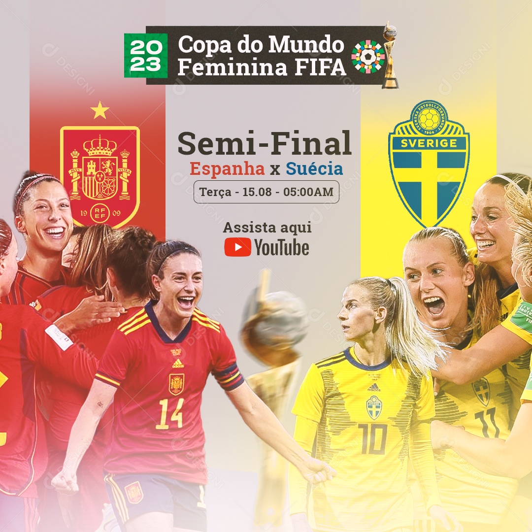 Social Media Copa Do Mundo Feminina Semi Final PSD Editável