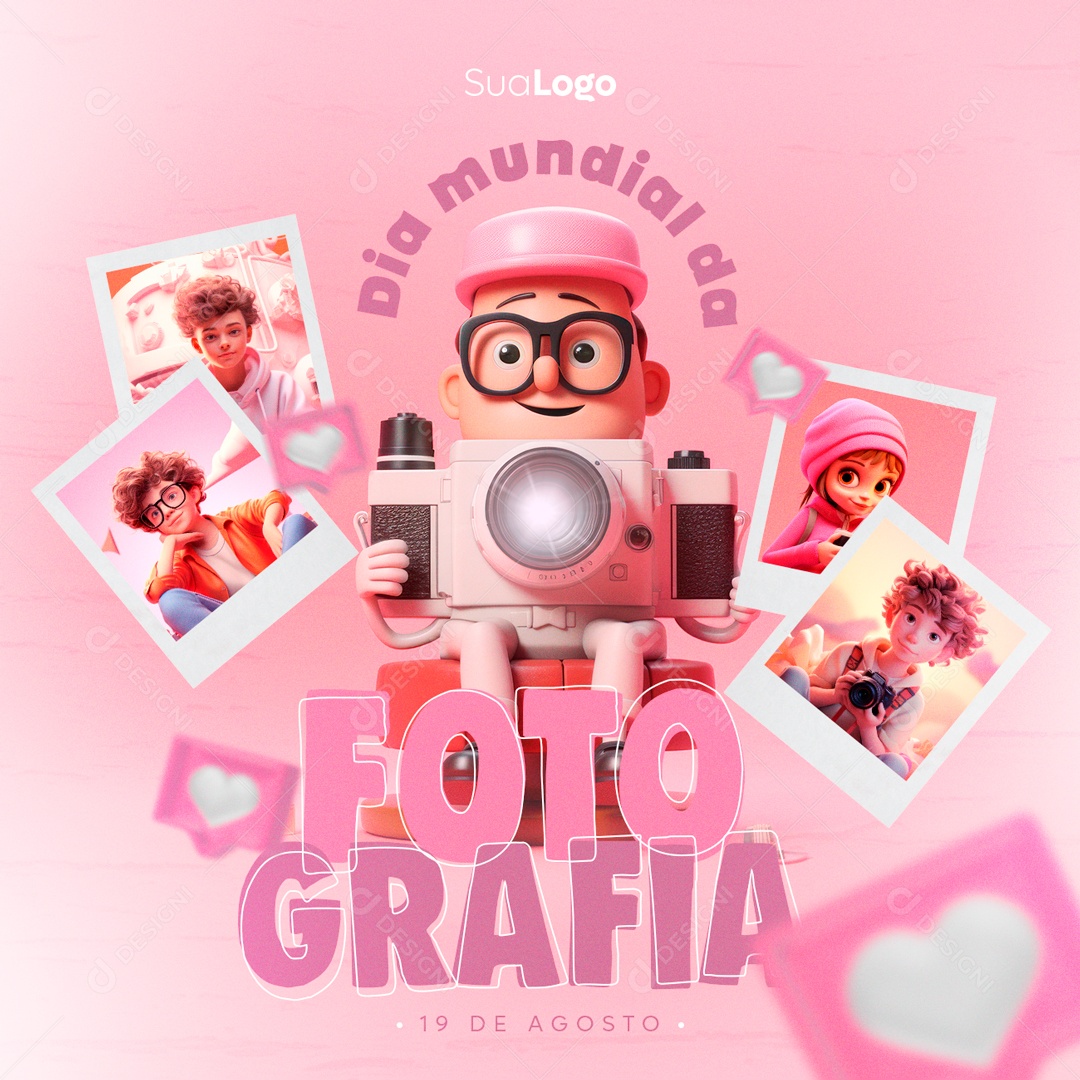Dia Mundial da Fotografia Social Media PSD Editável