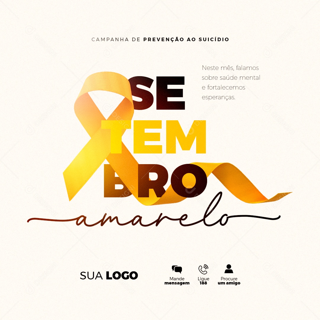 Setembro Amarelo Neste Mês Falamos sobre Saúde Mental e Fortalecemos Esperança Social Media PSD Editável