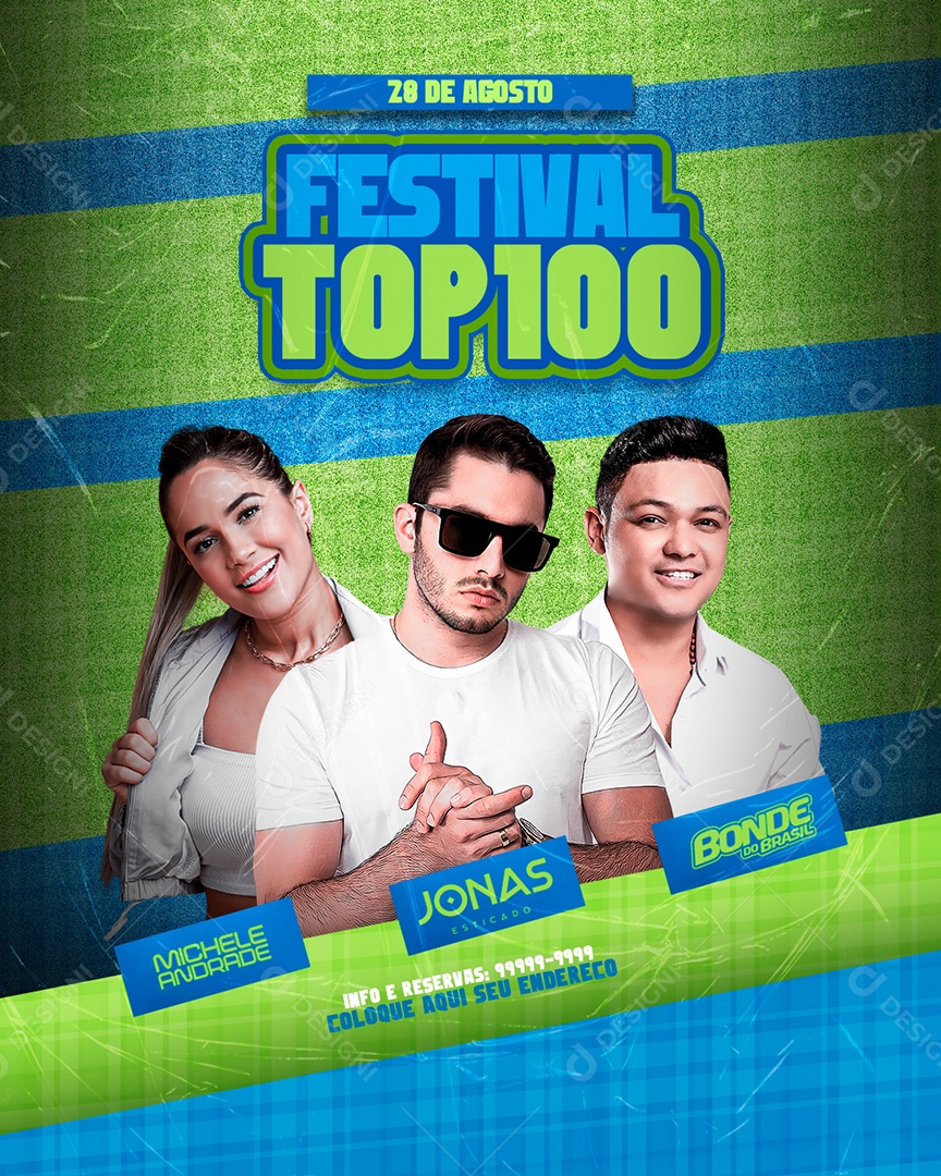 Festival top 100 Flyer Social Media PSD Editável