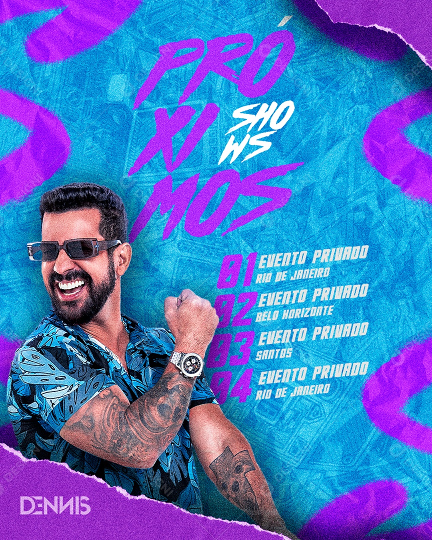 Próximos Shows Flyer Social Media PSD Editável