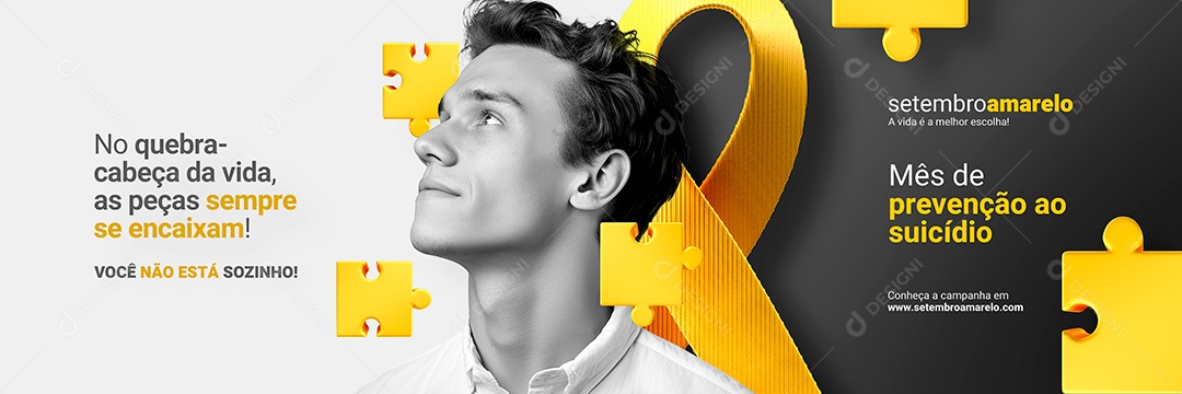 No Quebra-Cabeça da Vida Setembro Amarelo Social Media PSD Editável