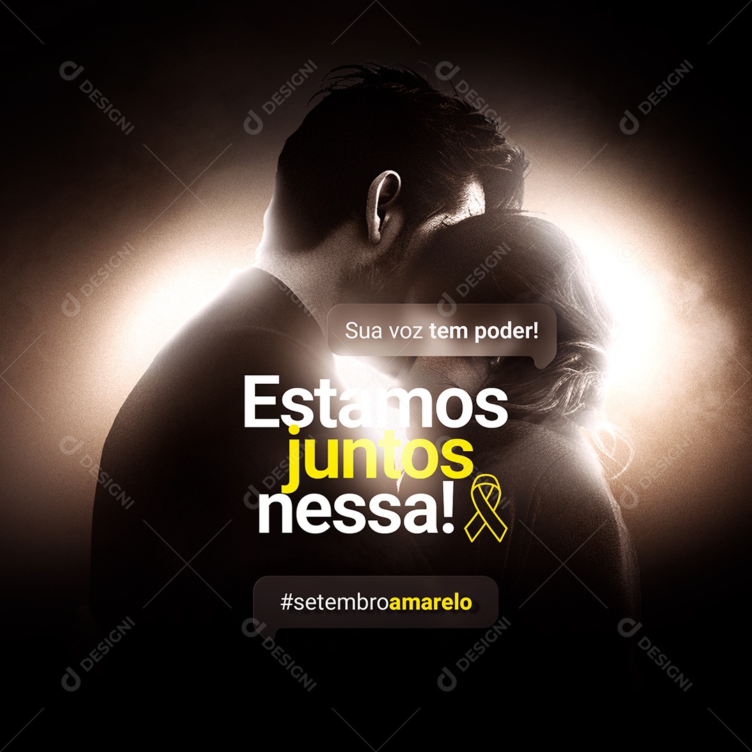 Estamos Juntos Nessa! Setembro Amarelo Social Media PSD Editável