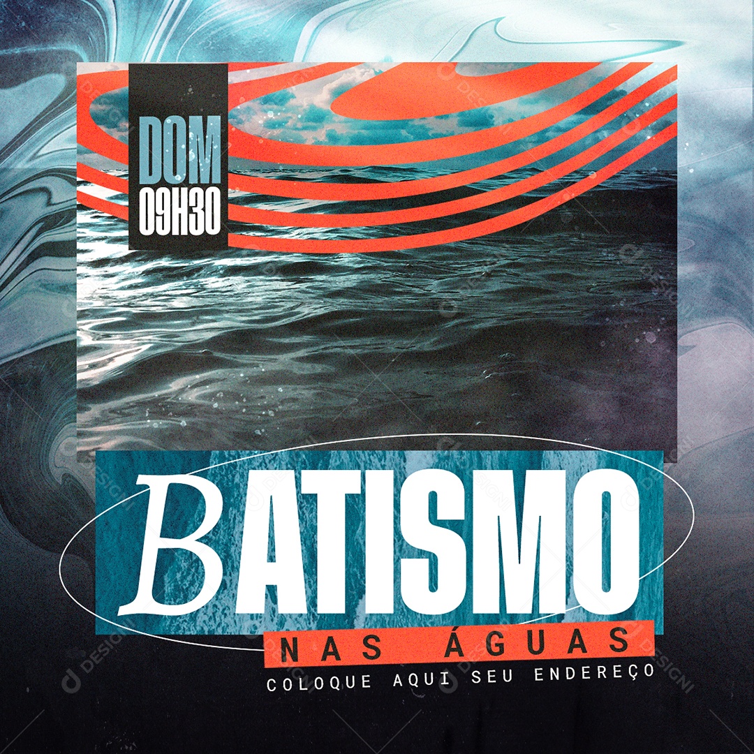 Social Media Batismo Nas Águas PSD Editável