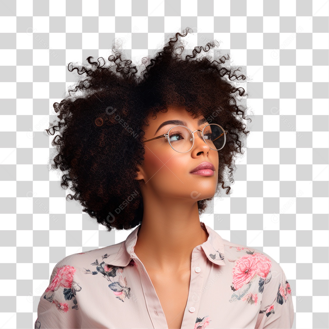 Mulher Morena Séria PNG Transparente