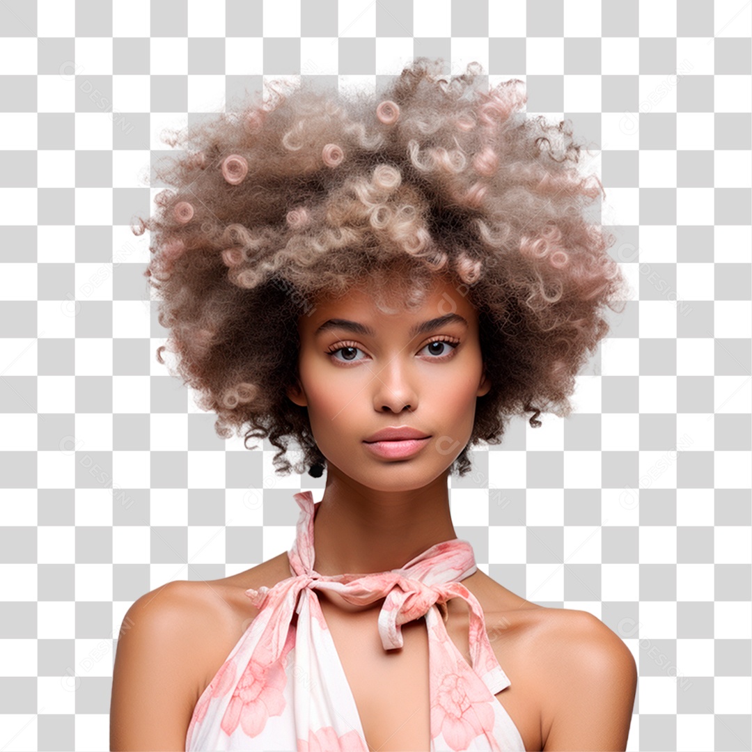 Mulher Morena Séria PNG Transparente