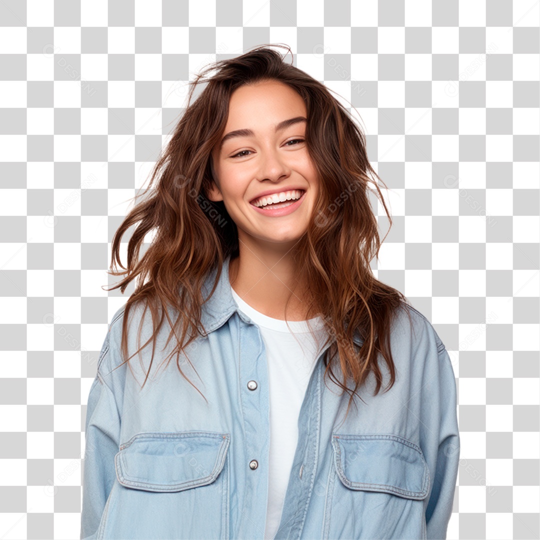 Mulher Sorrindo Feliz PNG Transparente