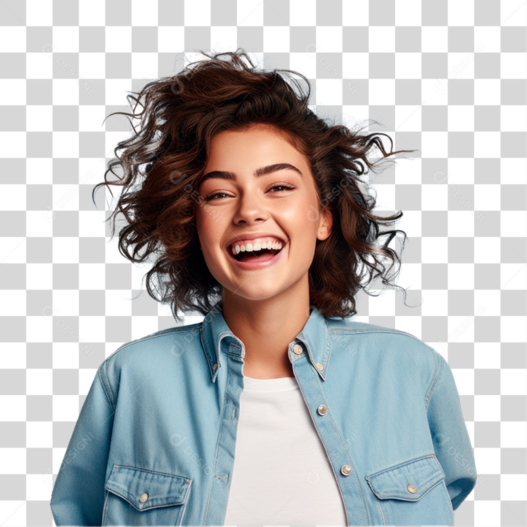 Mulher Sorrindo Feliz PNG Transparente