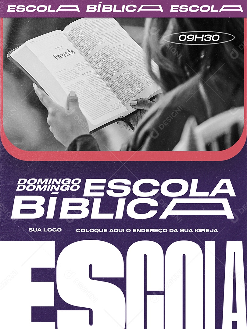 Social Media Escola Bíblica Domingo PSD Editável