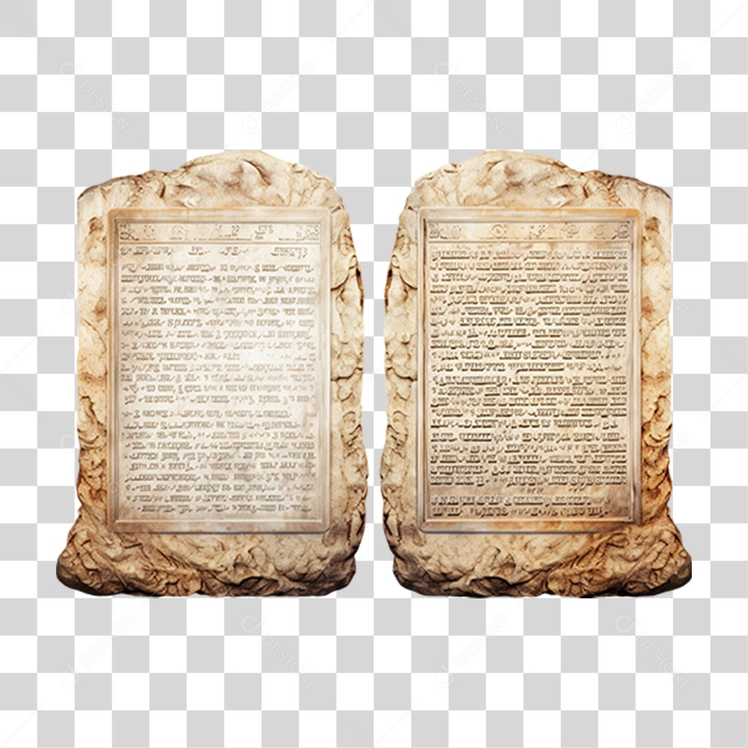 Pedra com Texto Sagrado PNG Transparente