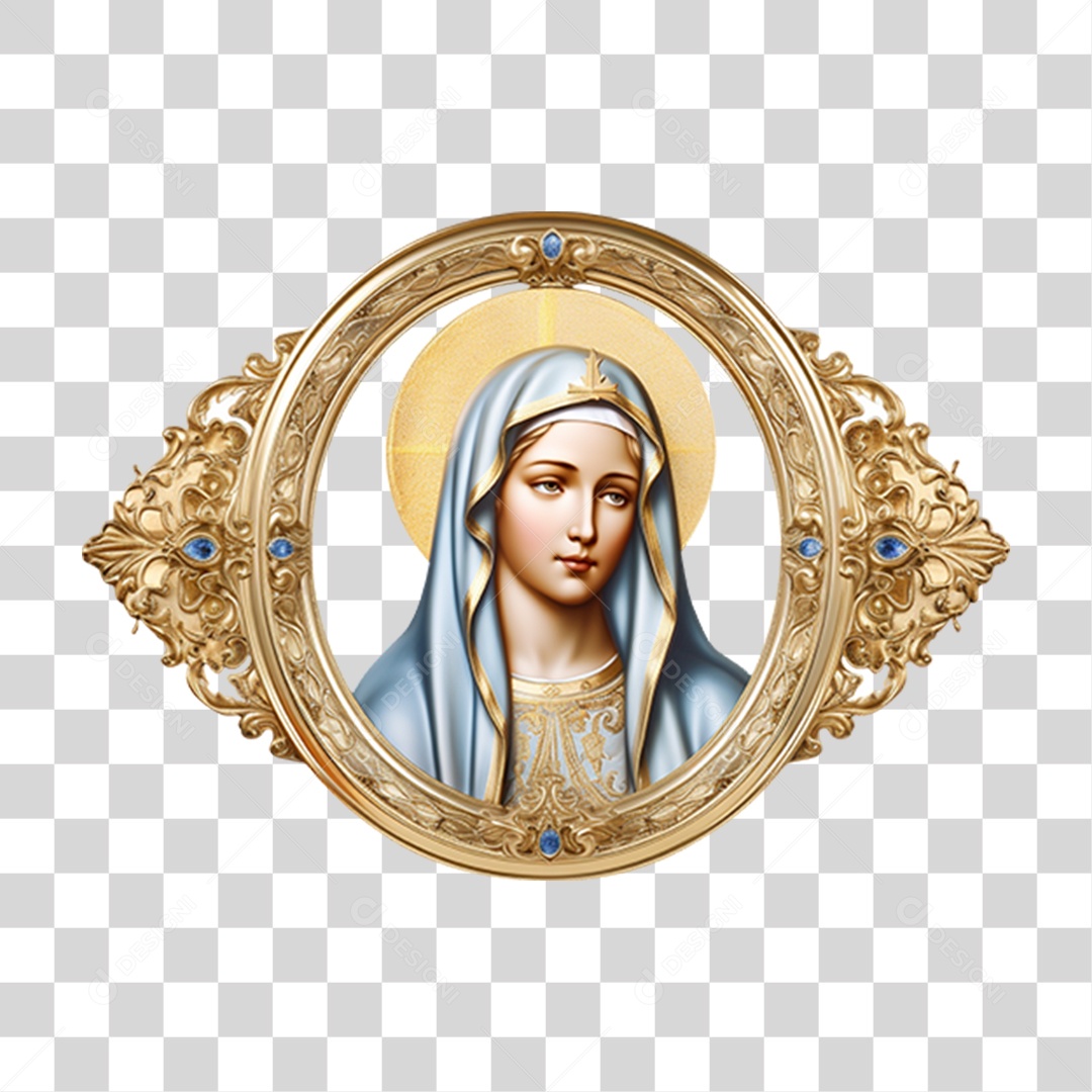 Espelho com Imagem de Nossa Senhora PNG Transparente