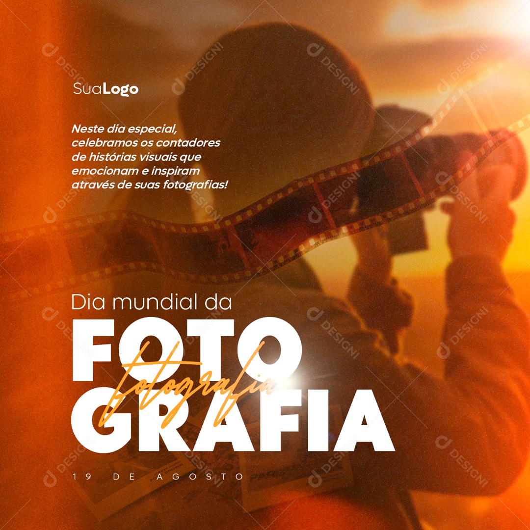 Dia Mundial da Fotografia Social Media PSD Editável