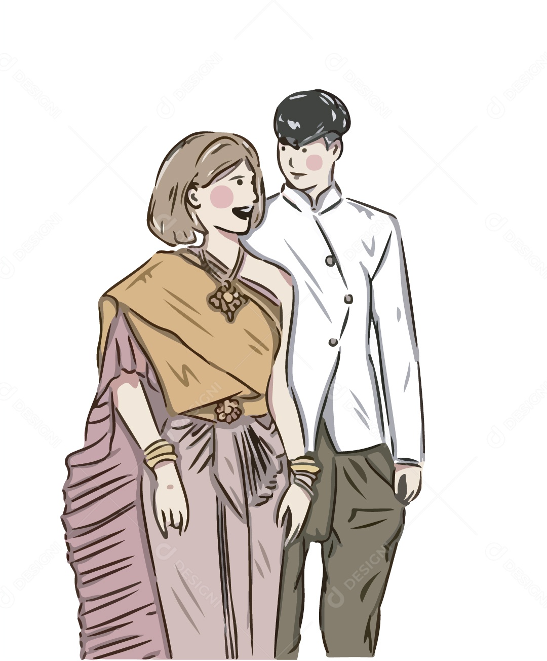 Casal Ilustração Vetor EPS