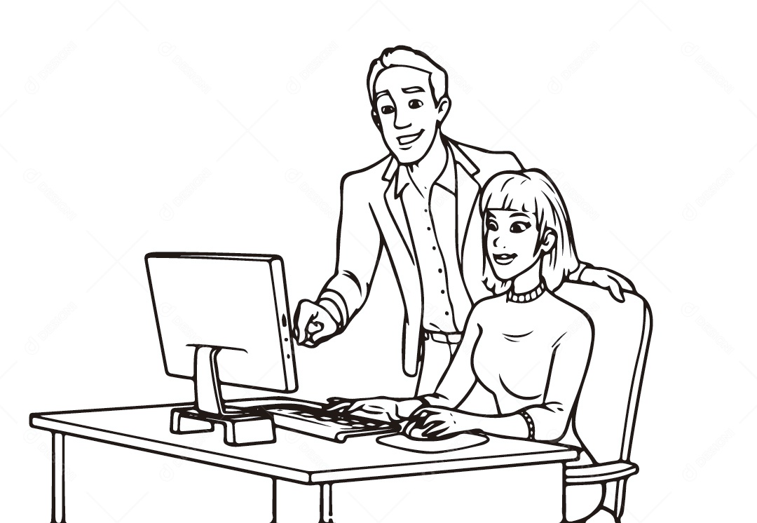 Personagem de Home Office Vetor EPS