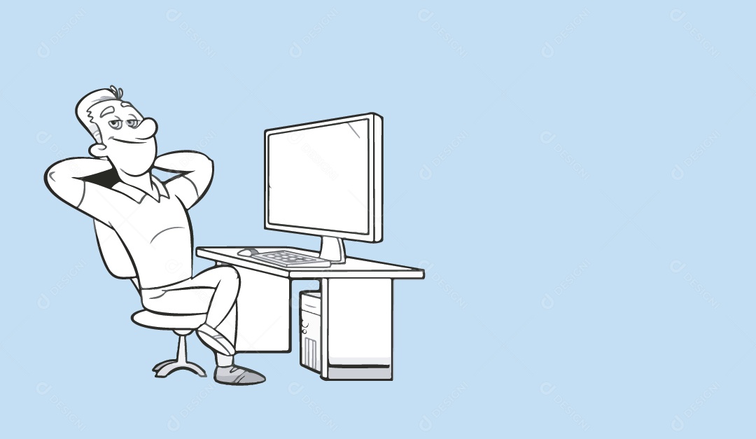 Personagem de Home Office Vetor EPS