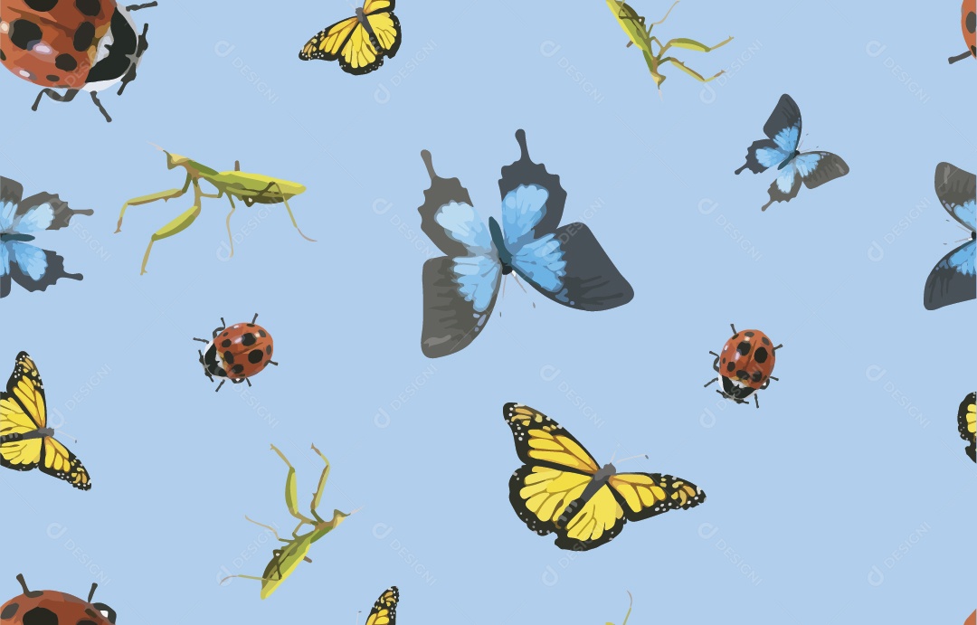 Padrão de Borboletas Vetor EPS