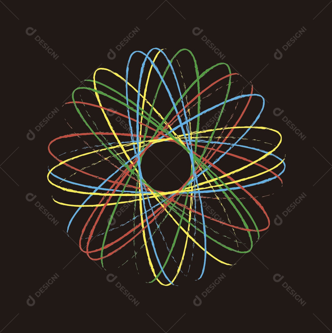 Desenho de Átomo Vetor EPS