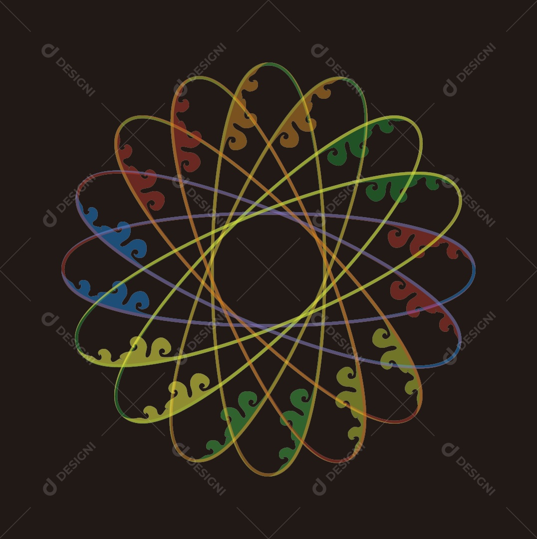 Desenho de Átomo Vetor EPS