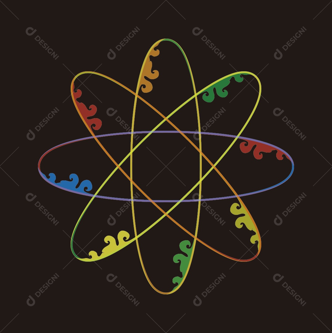 Desenho de Átomo Vetor EPS