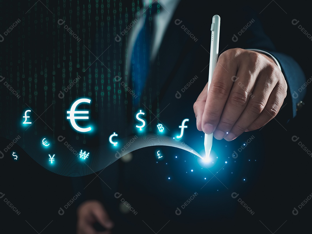 Conceito global de câmbio e câmbio. Empresário