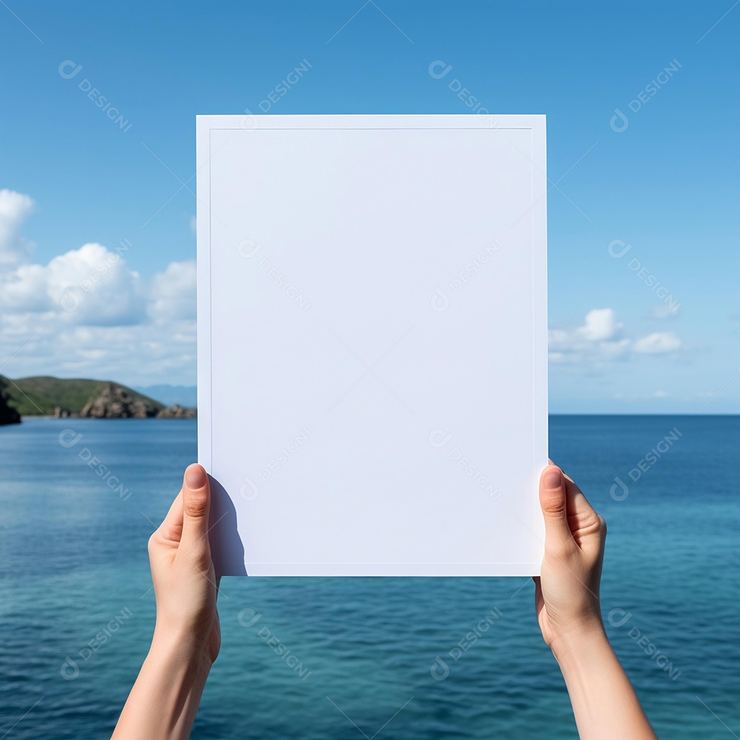 Moldura de quadro em fundo de praia