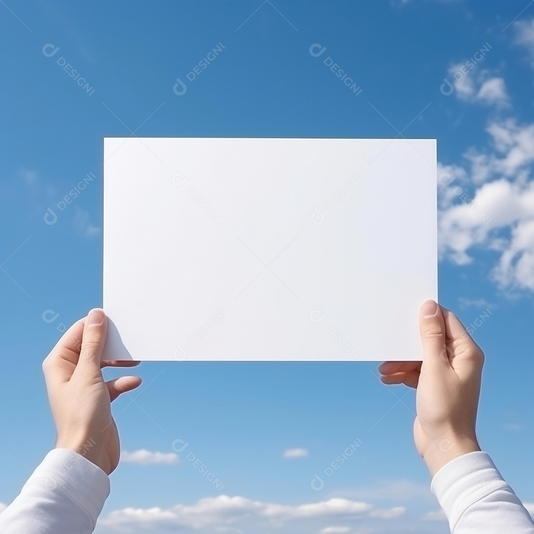 Moldura de quadro em fundo céu azul