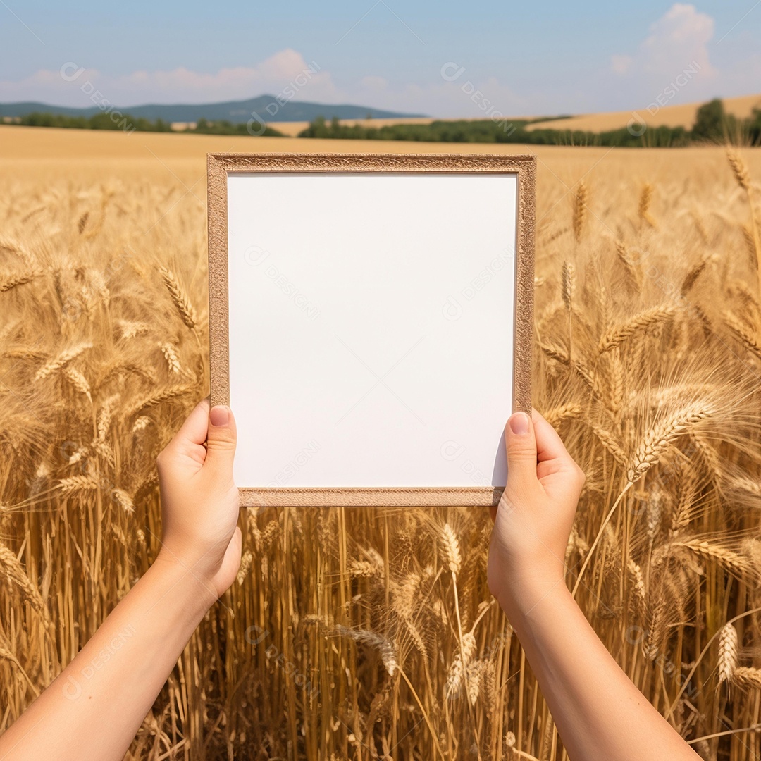 Moldura de quadro em fundo de campo