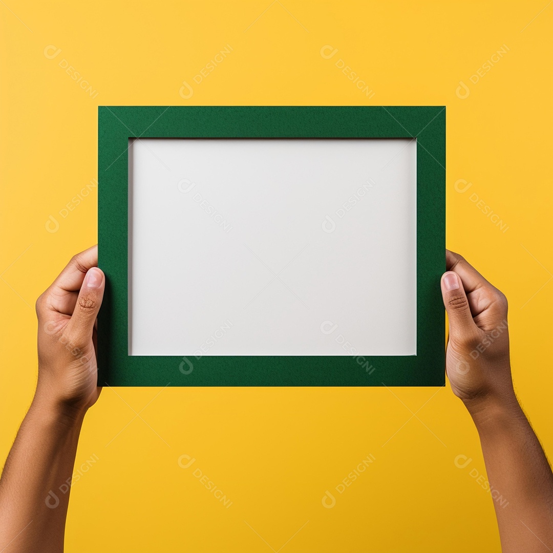 Moldura de quadro em fundo amarelo