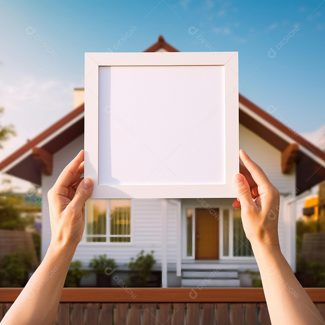 Moldura de quadro em fundo de casa
