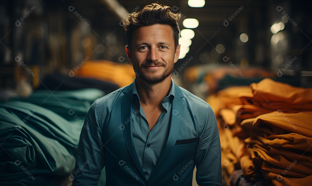 Homem tintureiro sorridente