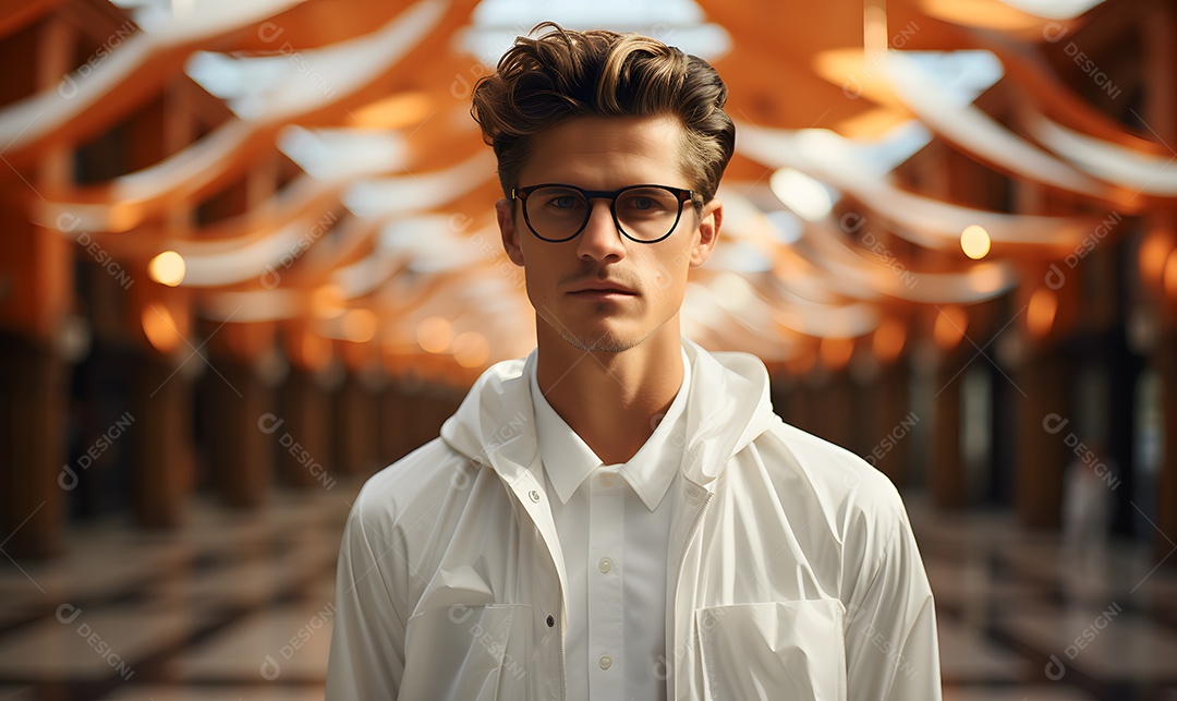 Homem tintureiro sorridente