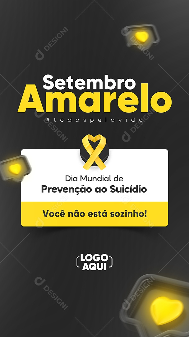 Story Setembro Amarelo Social Media PSD Editável