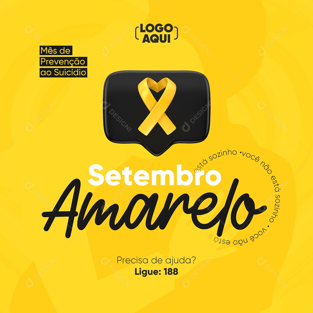 Setembro Amarelo Mes da Prevenção ao Suicídio Social Media PSD Editável