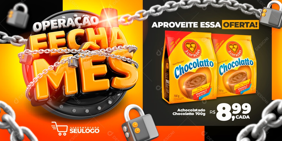 Social Media Banner Operação Fecha Mês Aproveite Essa Oferta PSD Editável
