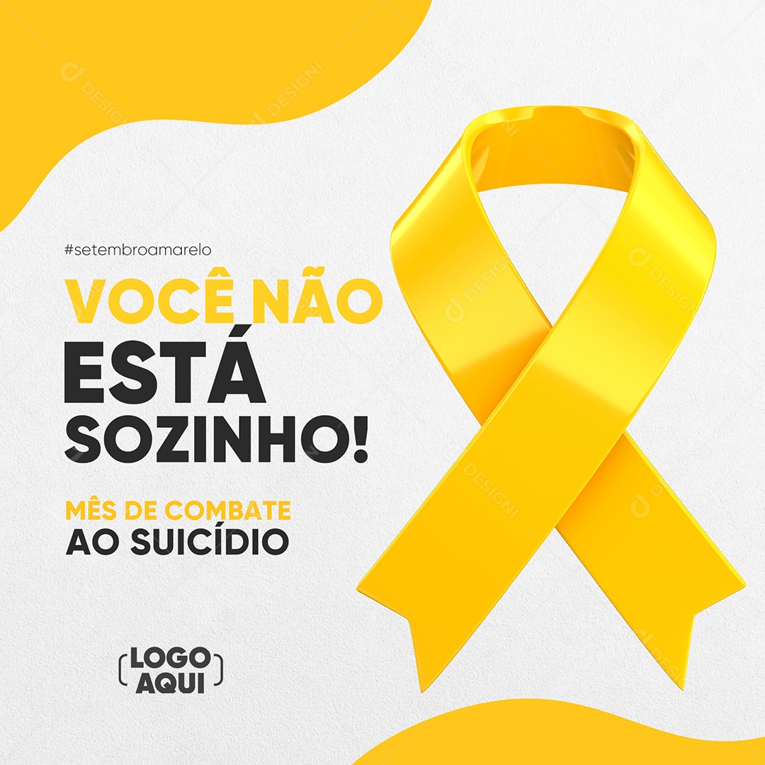 Você não Está Sozinho Setembro Amarelo Social Media PSD Editável