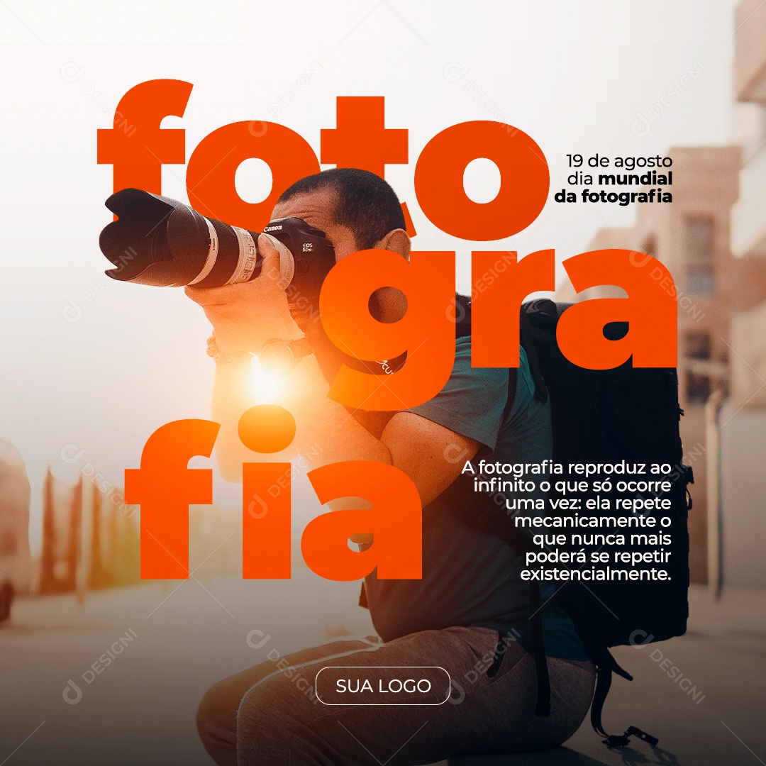 Social Media Dia Mundial Da Fotografia 19 De Agosto PSD Editável