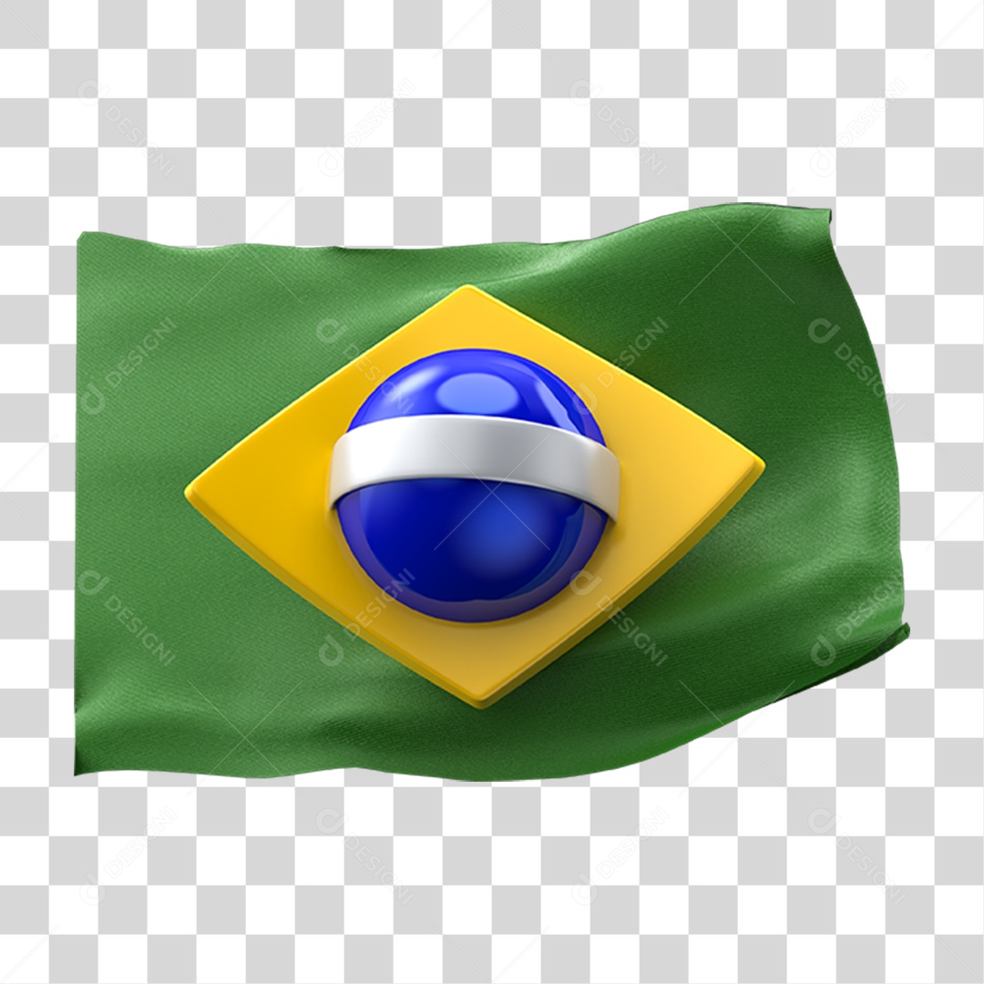 Elemento 3D 7 de Setembro Bandeira do Brasil PNG Transparente