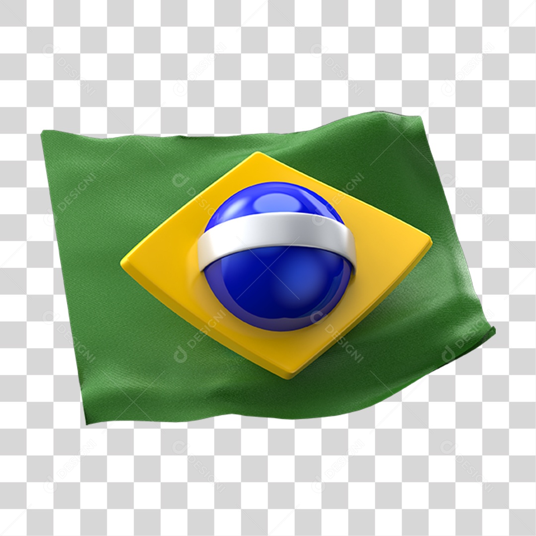 Elemento 3D 7 de Setembro Bandeira do Brasil PNG Transparente