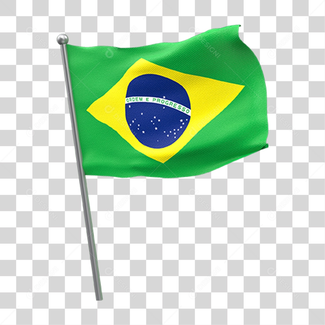 Elemento 3D 7 de Setembro Bandeira do Brasil PNG Transparente