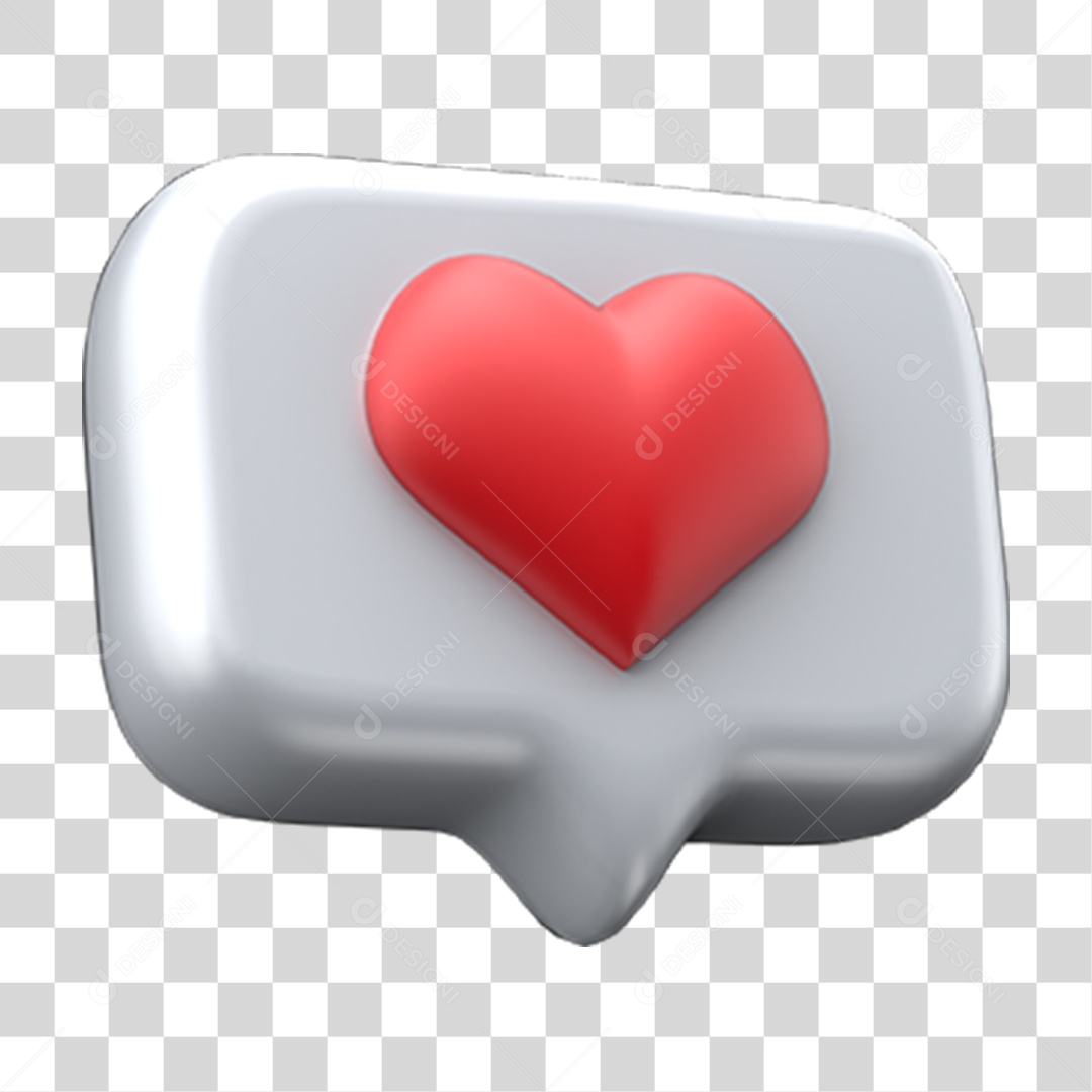 3D Emoji Loved Heart Transparent PNG Element