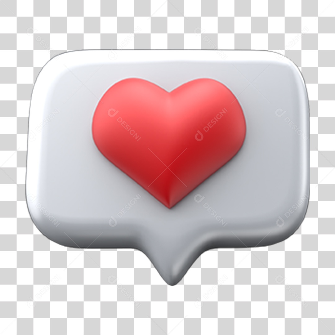 Elemento 3D Emoji Amei Coração PNG Transparente