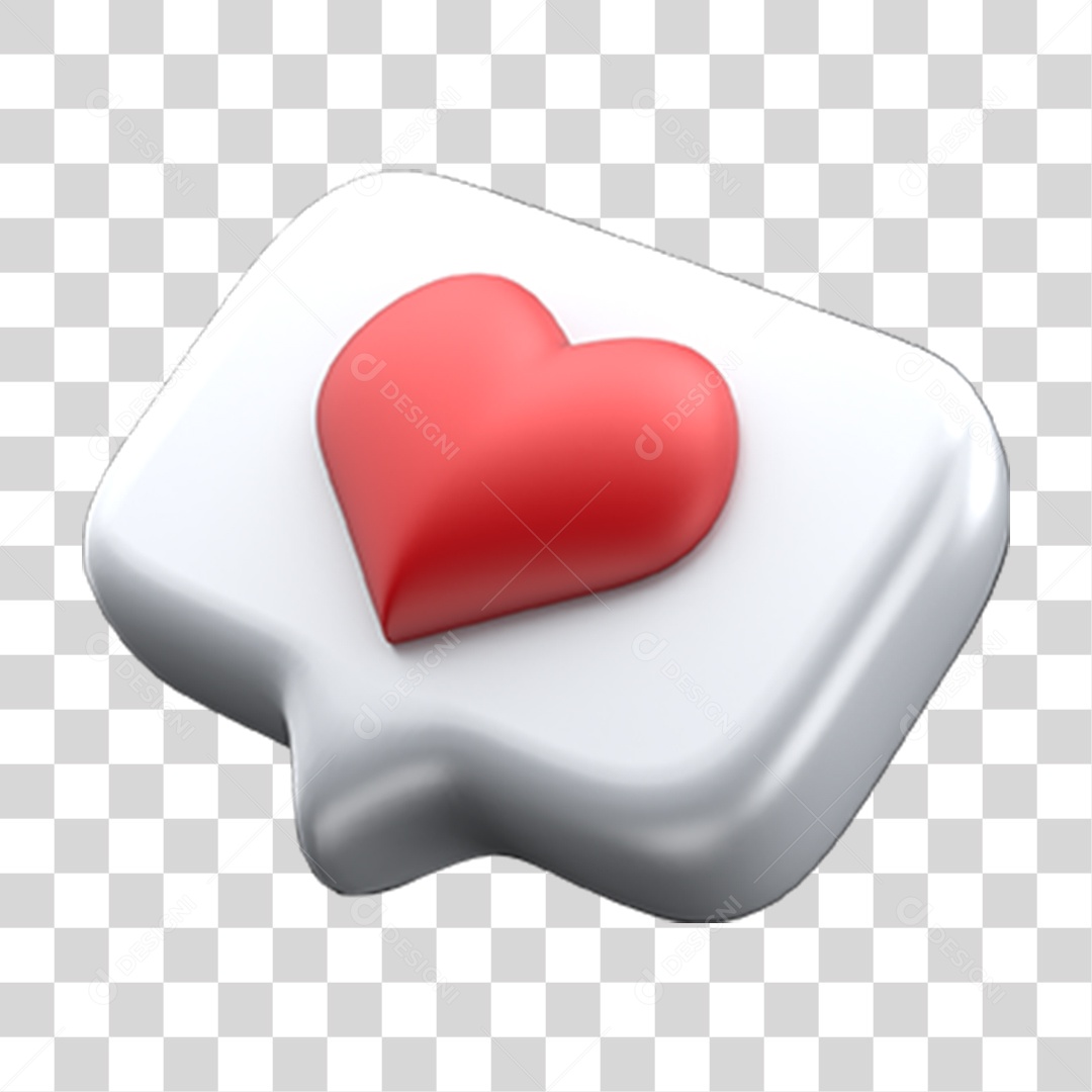 Elemento 3D Emoji Amei Coração PNG Transparente