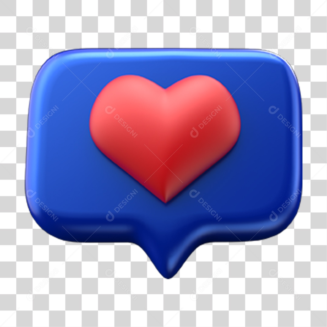 Elemento 3D Emoji Amei Coração PNG Transparente