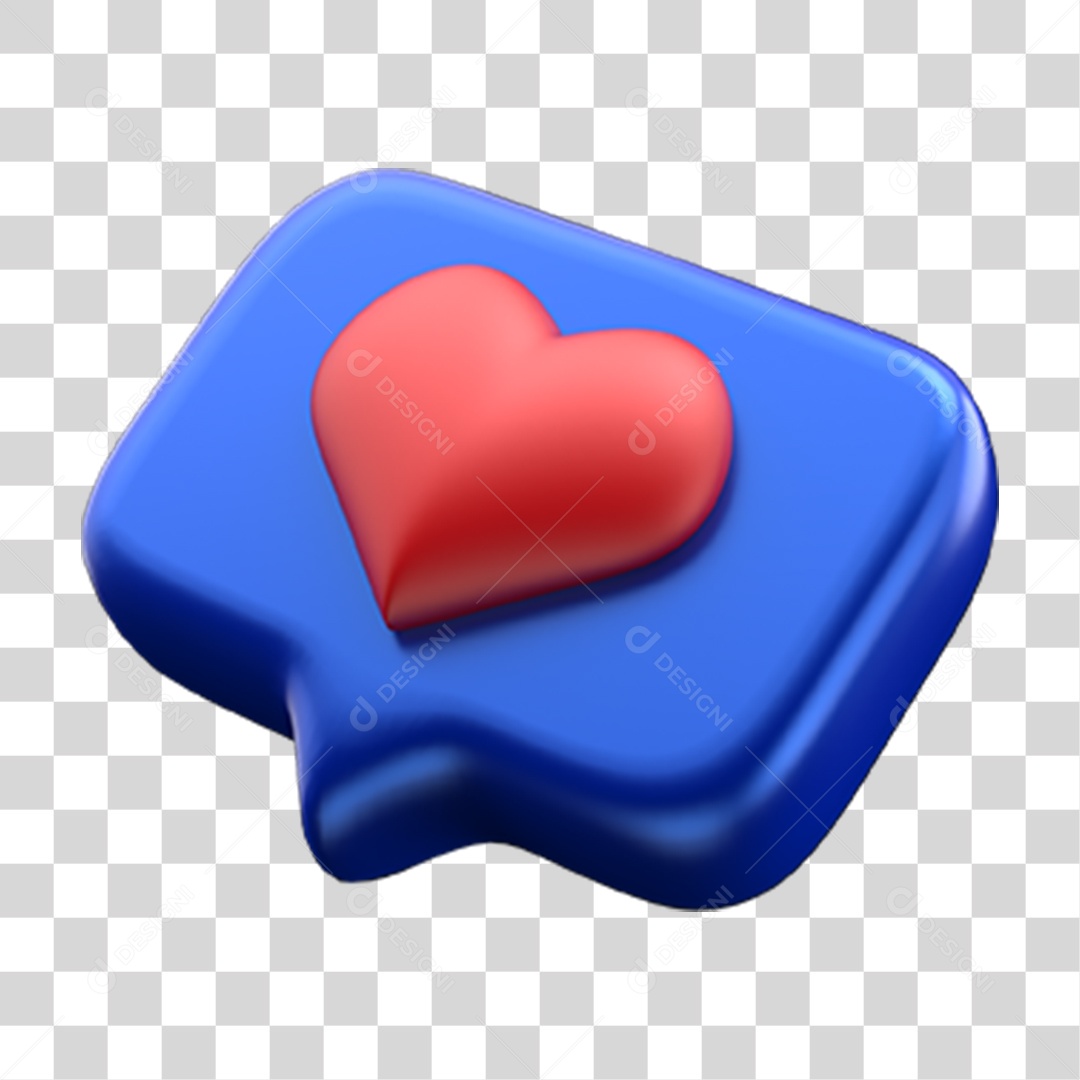 Elemento 3D Emoji Amei Coração PNG Transparente