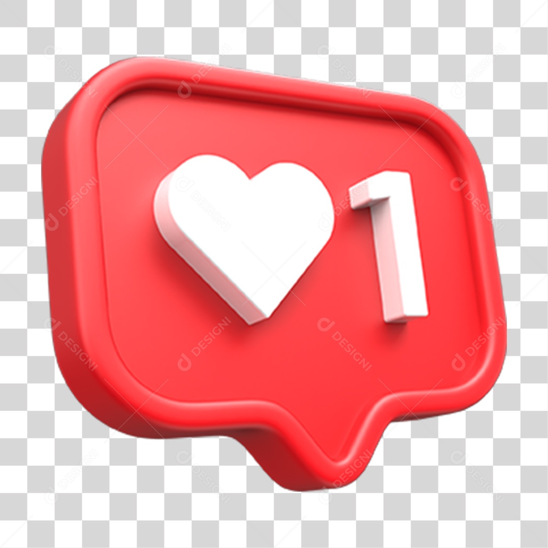 Elemento 3D Emoji Amei Coração PNG Transparente