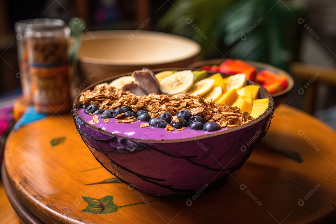 Delicioso açaí na tigela