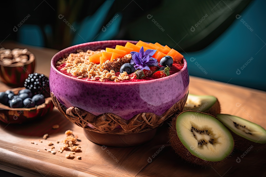 Delicioso açaí na tigela