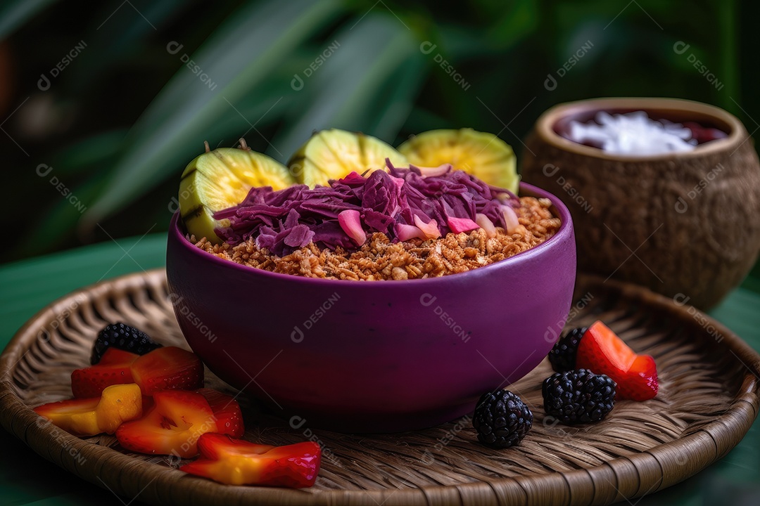 Delicioso açaí na tigela